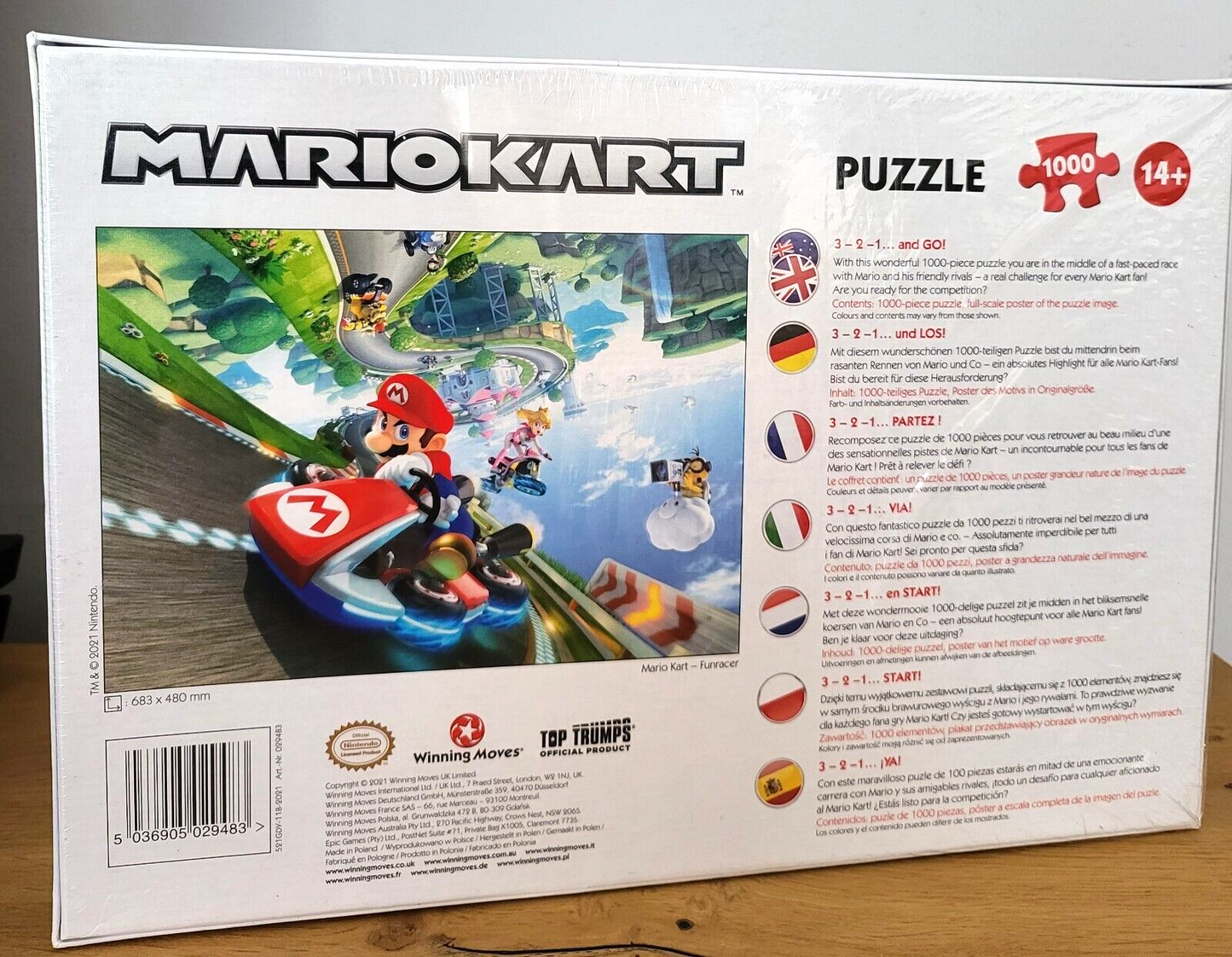 Mario Kart Puzzle Funracer 1000 Teile Winning Moves Spiel Geschenk Super Mario NEU & OVP