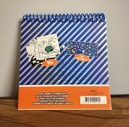 Malbuch Dino SES Creative Dinosaurier Magic Pailletten mit 40 Aufkleber NEU
