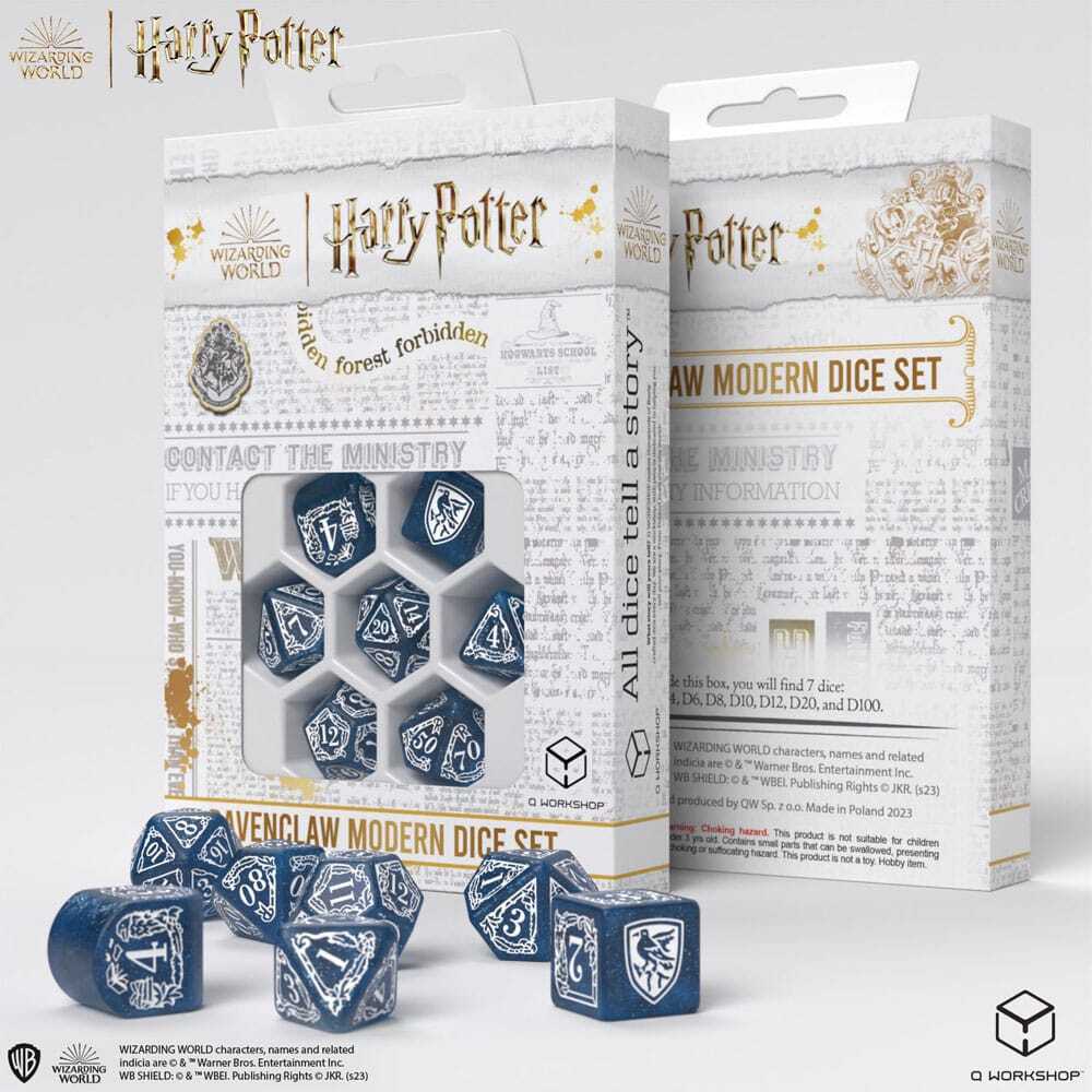 Harry Potter Würfel Set Ravenclaw Blue Modern Dice Set Spielwürfel blau