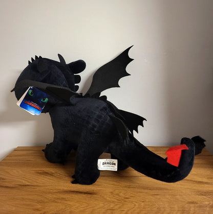 Plüschtier XXL Ohnezahn Dragons Drachenzähmen Nachtschatten Figur Groß 60/40 cm Stofftier Kuscheltier Plüsch NEU