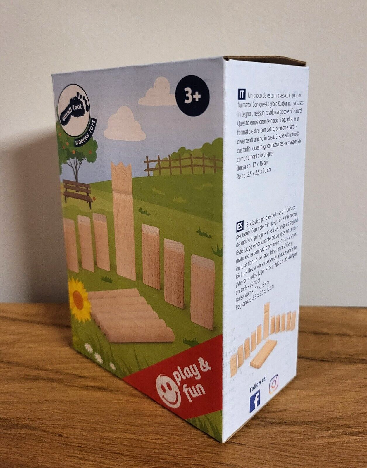 Wikingerspiel Kubb Mini Wurfspiel/Reisespiel/Tischspiel Small foot 17x3x16cm NEU