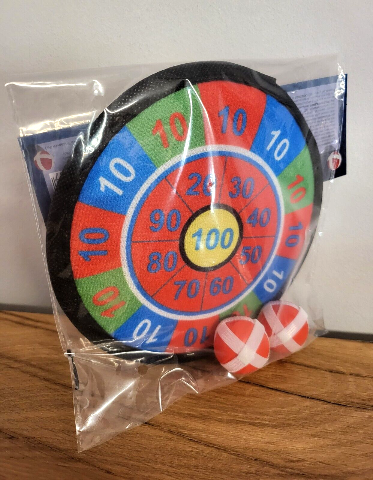 Mini Dart Scheibe Klette inkl. 2 Bälle Toi Toys Spiel Kinder Reise ca. 18cm NEU