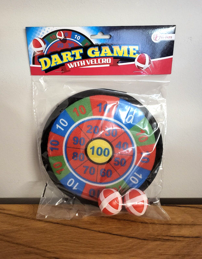 Mini Dart Scheibe Klette inkl. 2 Bälle Toi Toys Spiel Kinder Reise ca. 18cm NEU