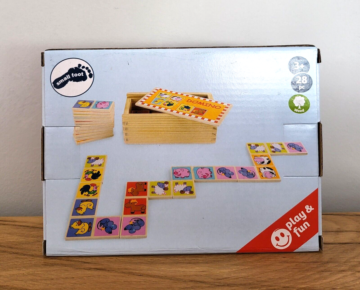 Domino Spiel Holzbox Tiere Small foot 4220 - Domino Zootiere,28-teilig ab 3 Jahren NEU&OVP
