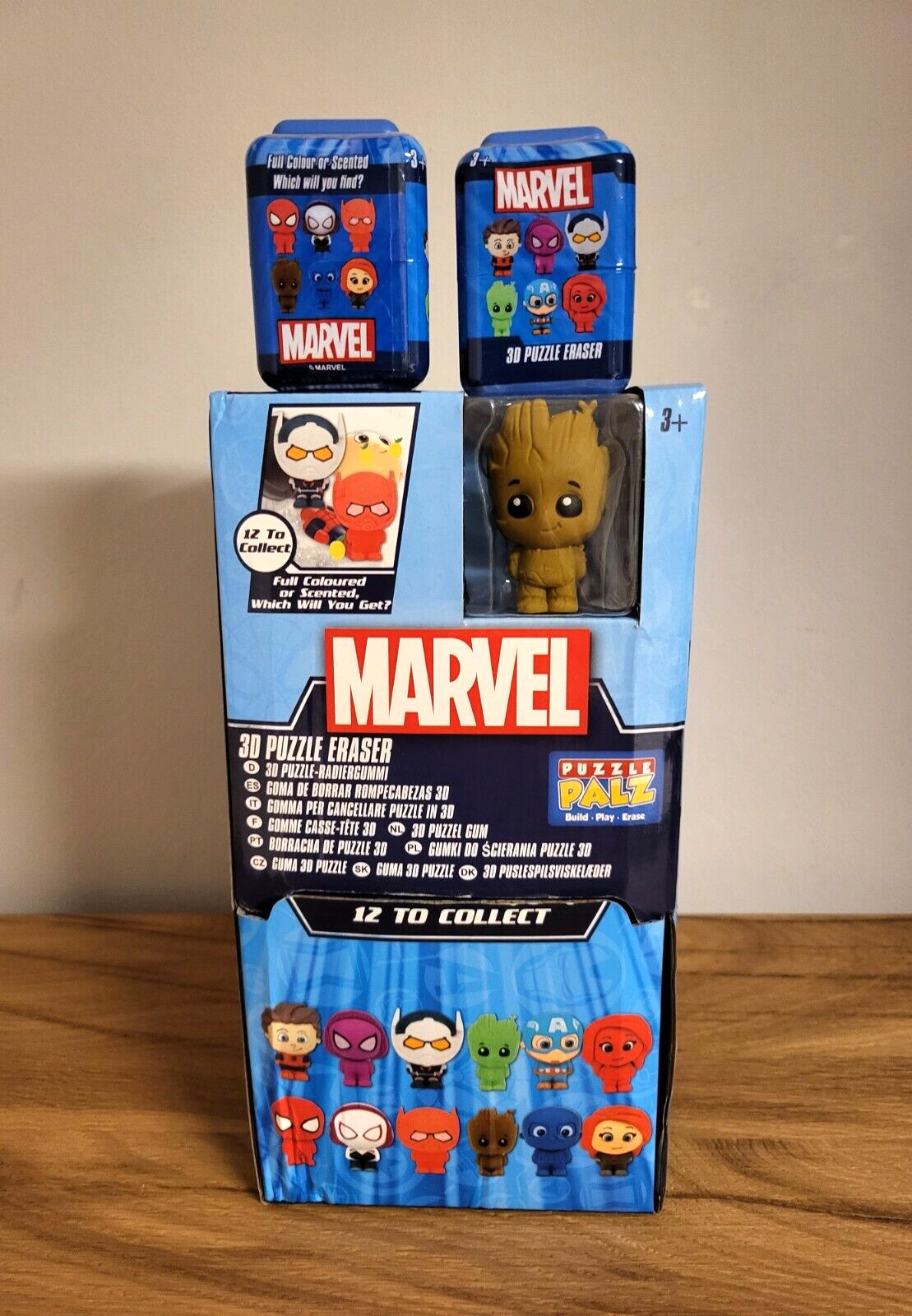 Marvel Avengers Figur 3D Puzzle als Radiergummi Schule Kinder Spiderman Groot NEU & OVP