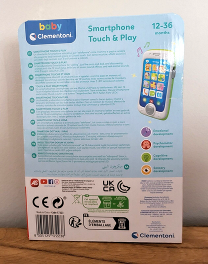 Smartphone Lernspielzeug Clementoni Baby Motoriktrainer Musik Tiere ab 12 Monate NEU