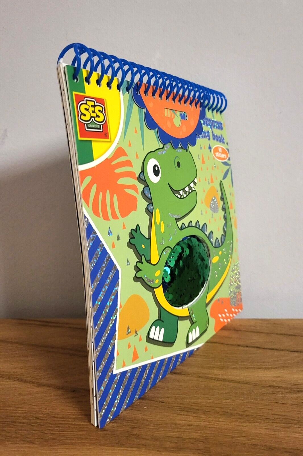 Malbuch Dino SES Creative Dinosaurier Magic Pailletten mit 40 Aufkleber NEU