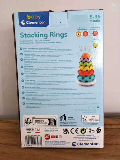 Clementoni Baby - Stapelringe, Lernspielzeug,Motoriktrainer ab 6 Monaten NEU OVP