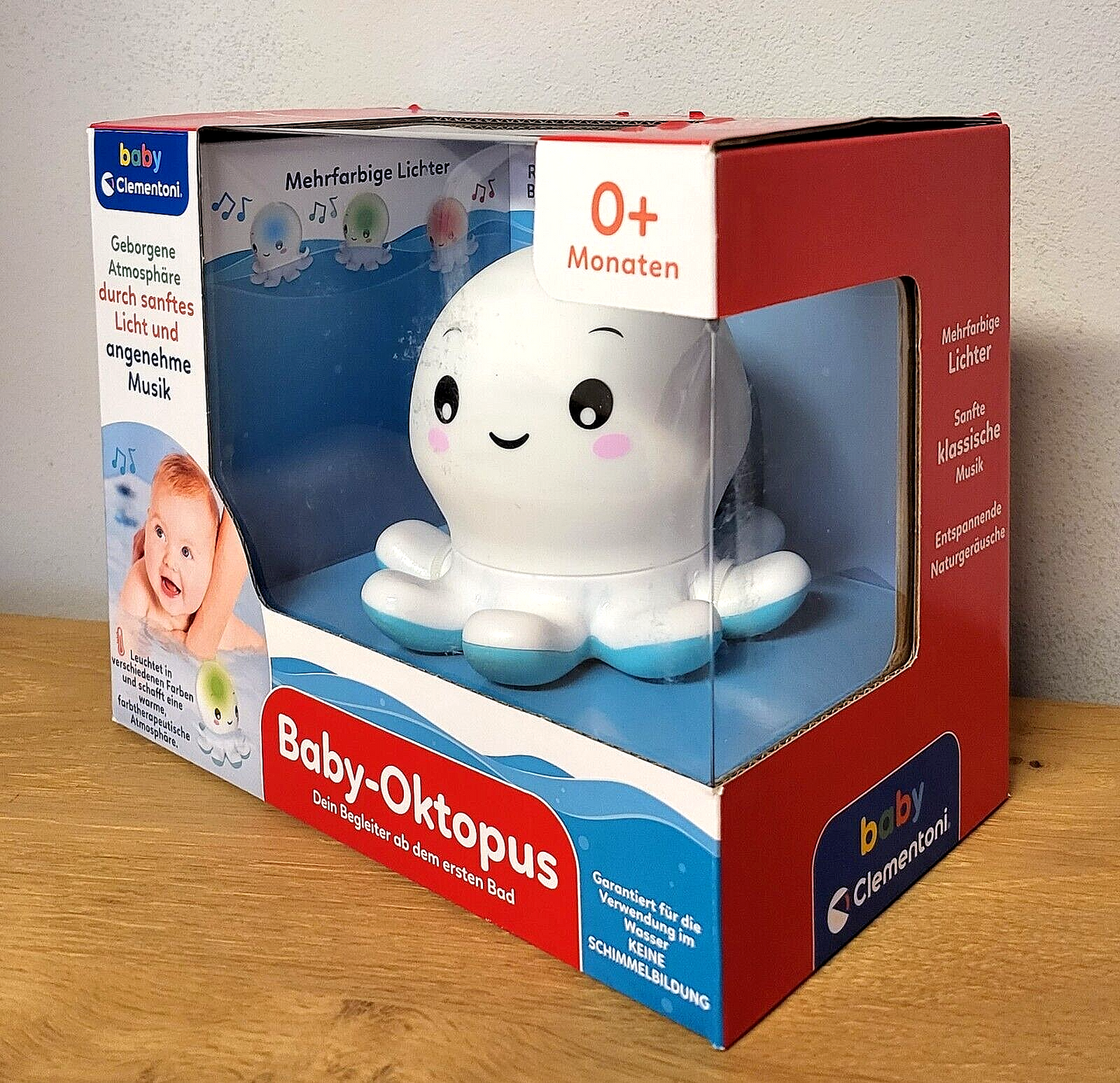 Badespielzeug Clementoni Baby Oktopus Bad, Musik Licht Temperatur Spielzeug NEU