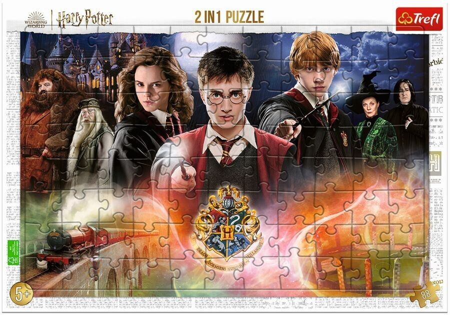 Harry Potter Rahmenpuzzle XXL + Malvorlage Trefl 88 Teile für Kinder ab 5 Jahren