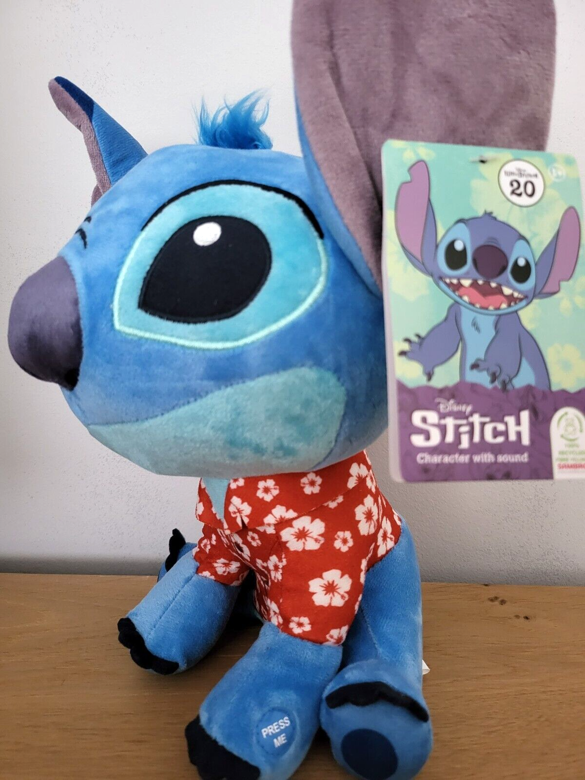 Plüschtier Stofftier Disney Lilo & Stitch Hawaii Hemd Kuscheltier 30cm mit Sound NEU