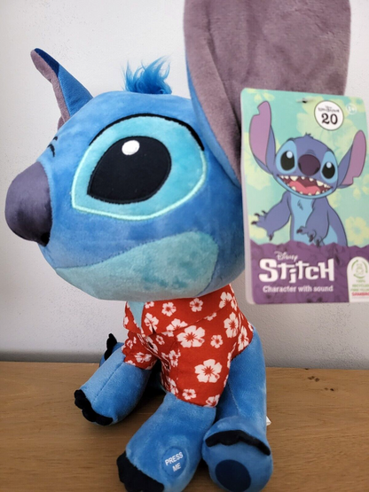 Plüschtier Stofftier Disney Lilo & Stitch Hawaii Hemd Kuscheltier 30cm mit Sound NEU