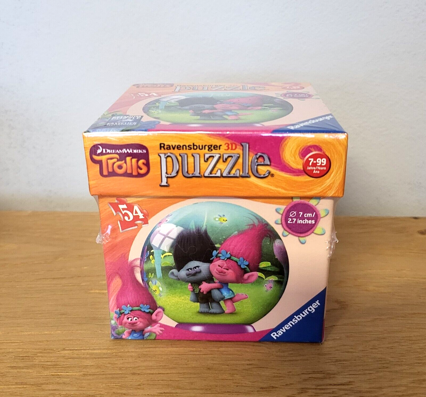 Trolls 3D Puzzle Ravensburger rund 54Teile 7cm Spiel Geschenk Dreamworks NEU