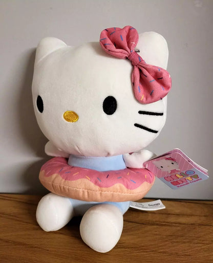 Hello Kitty mit Donut Plüsch Kuscheltier Kinder Spielzeug Katze Plüschtier 25cm Merch Sanrio NEU