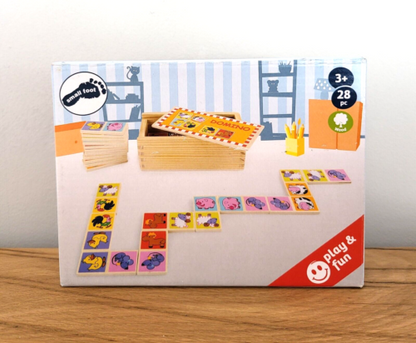 Domino Spiel Holzbox Tiere Small foot 4220 - Domino Zootiere,28-teilig ab 3 Jahren NEU&OVP