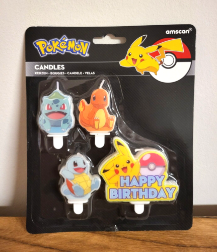 Pokemon Geburtstagskerzen Kuchen/Figuren Kerzen Pikachu im 4er Pack NEU & OVP